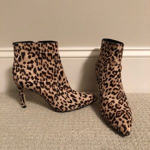 Sam Edelman Cheetah Cow hair booties